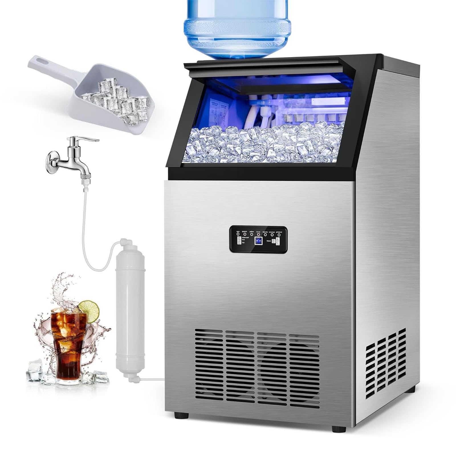 Haizethonic Multicolor Under Counter Ice Maker,With Self-Cleaning,Lcd Display 80Kg/24H