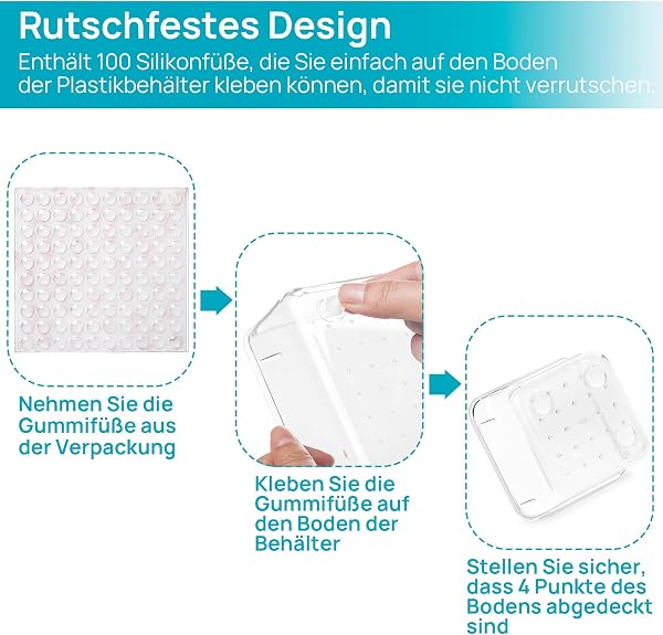Vtopmart 25 Stücke Schubladen Organizer mit 4 Größen, Make up Ordnungssystem, Schminktisch Organizer Einsetzbar für Makeup, Küchen, Badezimmer, Büro, Schminktisch - 4