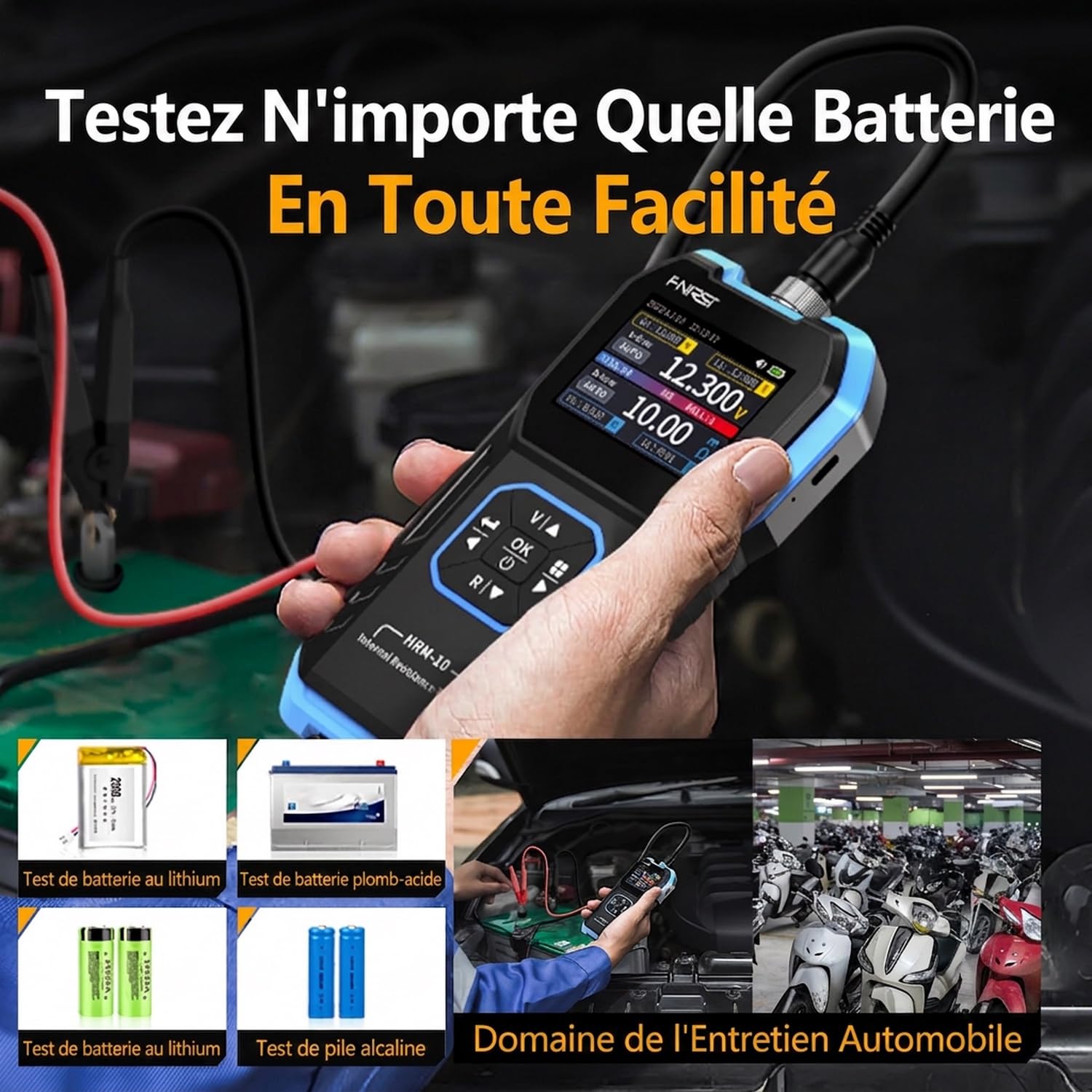 HRM-10 Internal Resistance Tester 100V 200Ω Battery Tester Numérique