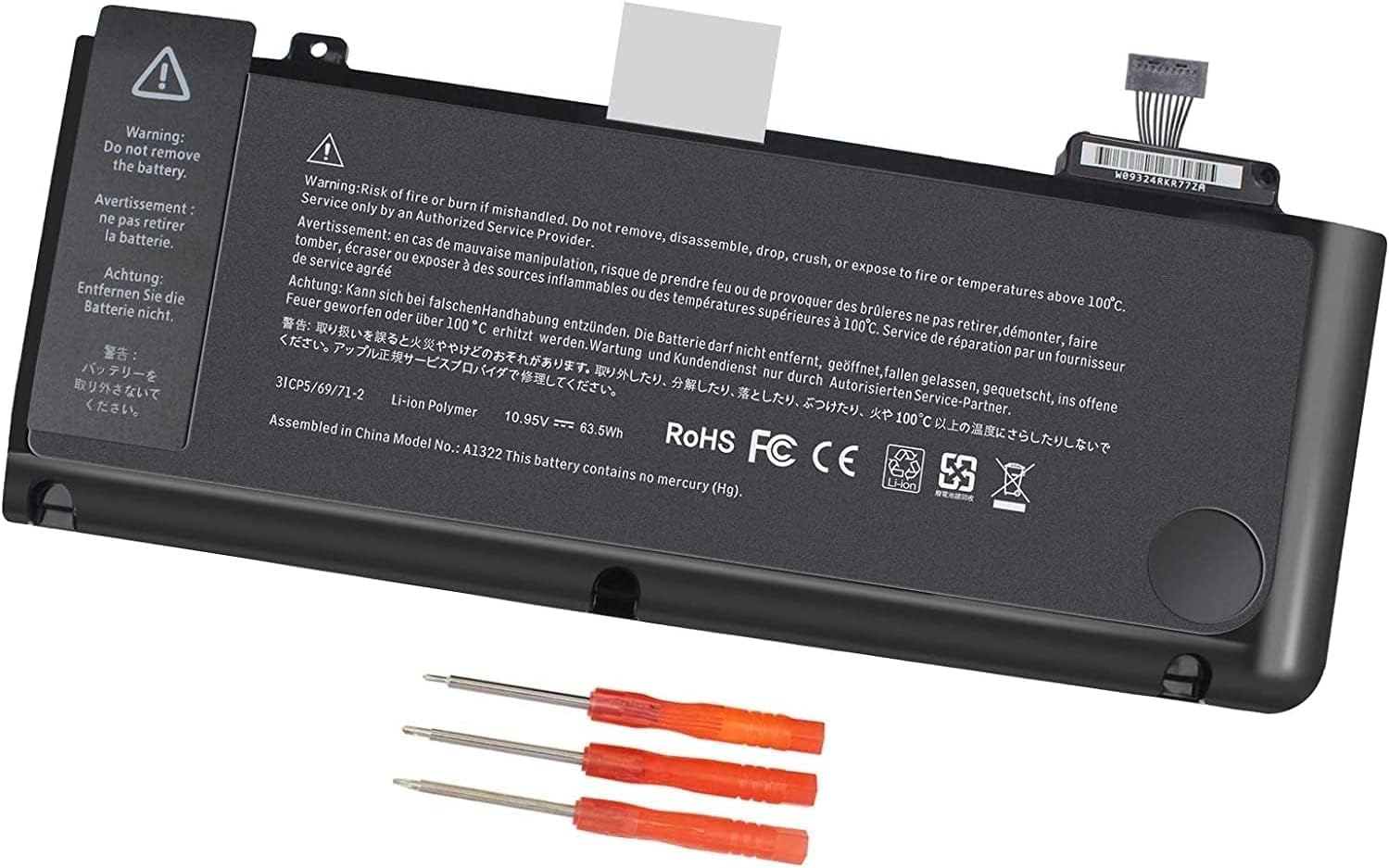 A1322 A1278 Laptop Battery Replacement for MacBook Pro 13 inch (2012 2011 2010 2009 Version),MB990*/A MB990LL/A MB990J/A 020-6547-A 661-5229 661-5557 MacBook Pro 13 inch MacBook Pro mid 2012 Battery