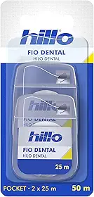 Hillo Fio Dental de Bolso, 2 Unidades de 25 Metros, Portátil e Prático para o Dia a Dia