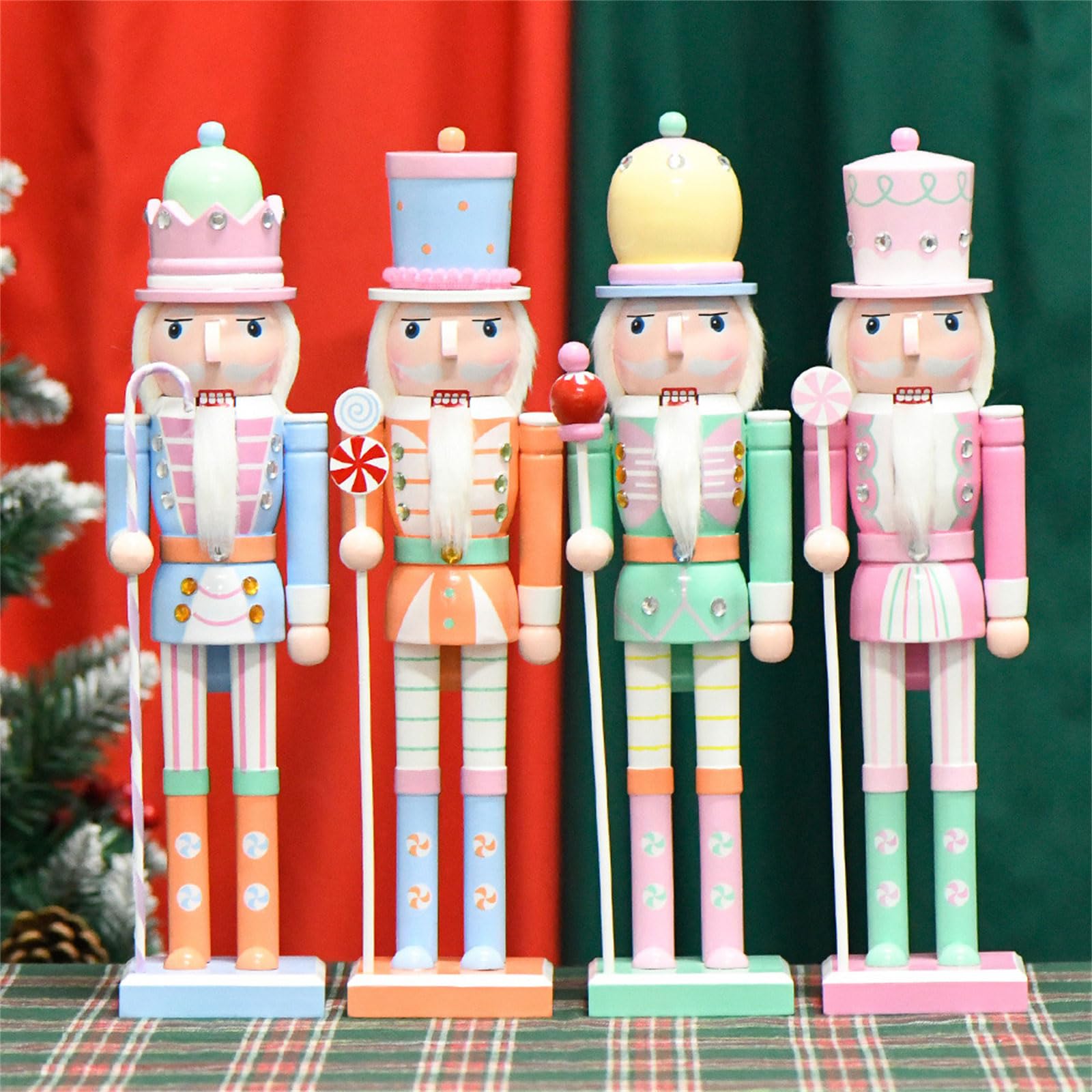 Weihnachtsdekoration, Holz Nussknacker, Soldat, Süßigkeiten Statue, Marionette, Ornament für den Innenbereich, Winter Tischdekoration, Zuhause, Nussknacker Dekorationen