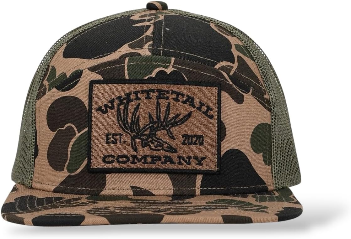 Witetail Co. 7 Panel Old School Duck Camo Hat – Vintage Hunting Cap for Men and Women