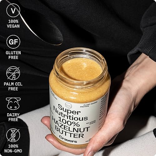 Miniatura 3 de Cravers 100% mantequilla de avellana para untar, aperitivo keto totalmente natural, bajo en carbohidratos, sin azúcar, sin gluten, paleo, vegano,