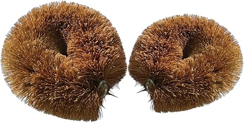 Miniatura 4 de Paquete de 2 cepillos Tawashi para limpiar frutas y verduras y otros depuradores de fibra de coco natural, uso doméstico con lazo para colgar