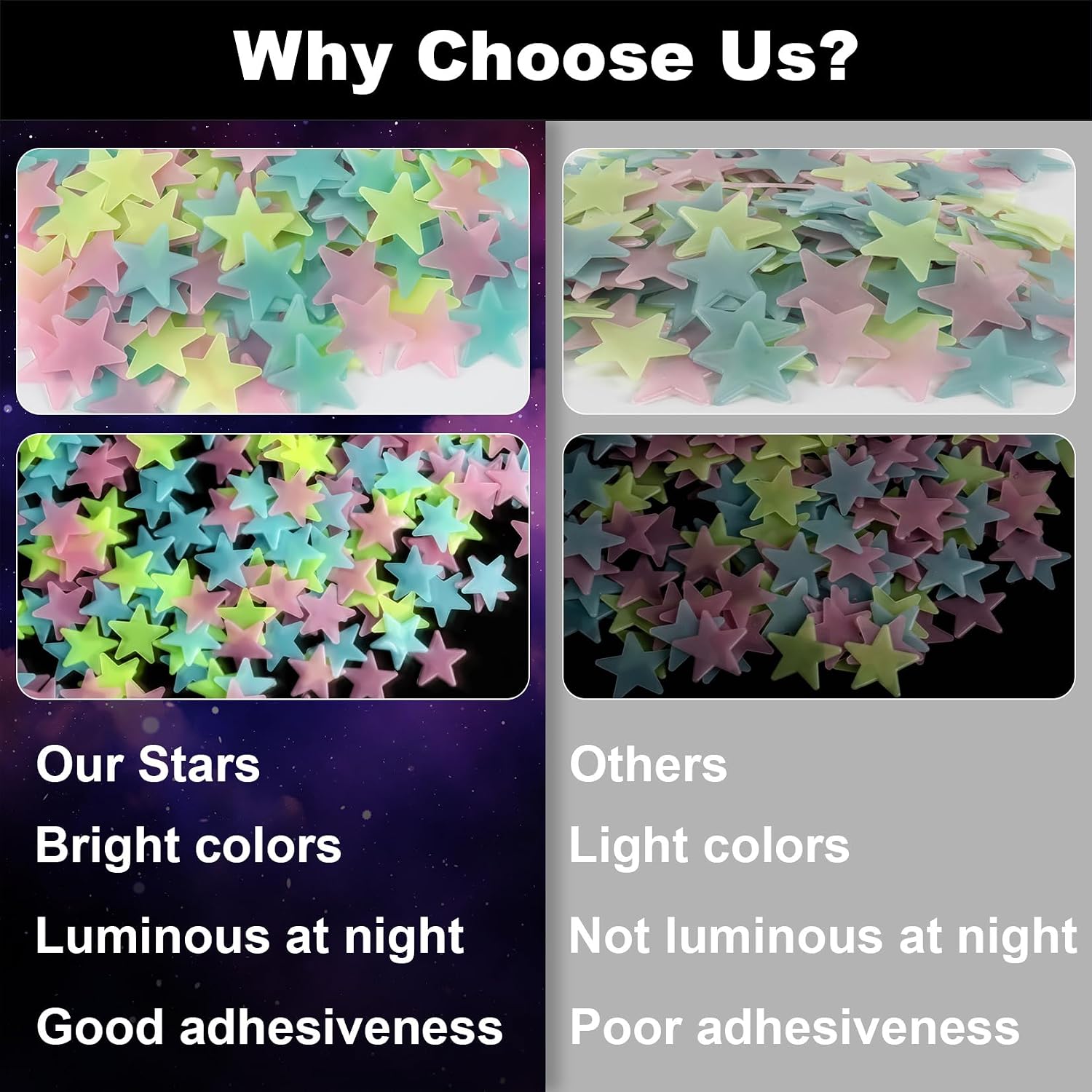 MAQIHAN 200 Glow in The Dark Stars for Ceiling - Glowing Stars Moon Sticker image 4