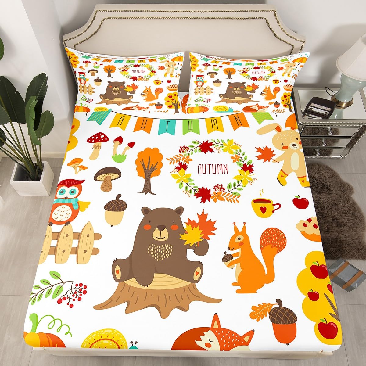 Homewish Lenzuolo con angoli a pois per letto singolo, lenzuola