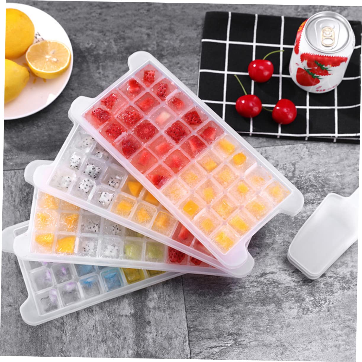 Cabilock 2 Juegos Caja de hielo hecha en casa con cubitos de hielo ice cube cubiteras bandeja para hacer hielo Fabricante bandeja de cubitos de hielo de bricolaje maquina de hielo páginas