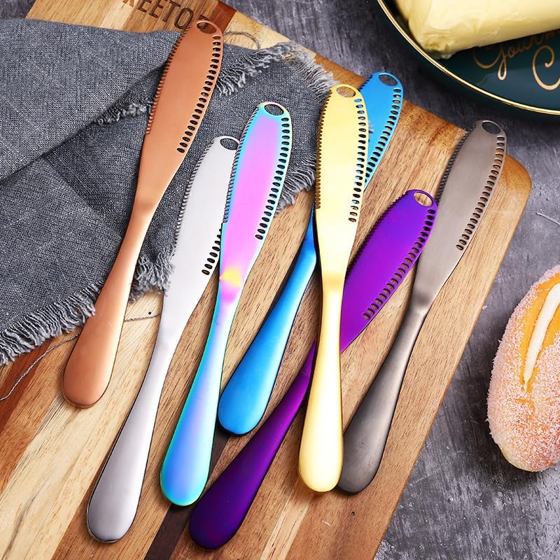 Silverware Set, 1/4/6/8 Pieces Stainless Steel Butter Knife Multifunctional Cheese Cheese Butter Knife Jam Butter Knife Tableware