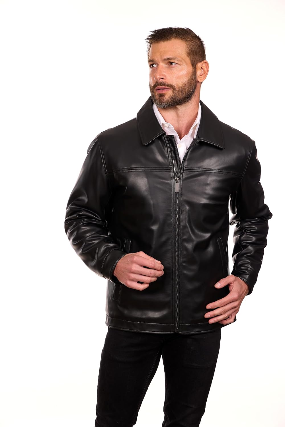 Jaqueta de couro Premium Leather Jacket Perry Ellismasculino