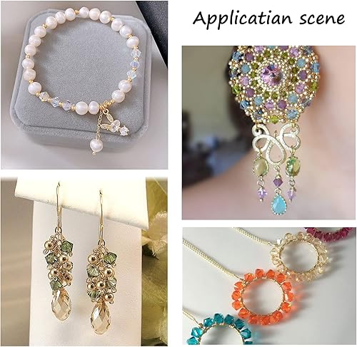 Miniatura 4 de Cheris - 7680 cuentas de cristal de 0.157 pulgadas (0.157 in), 24 colores, cuentas acrílicas de bicona facetadas de arco iris, espaciadores sueltos,