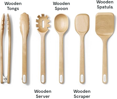 Miniatura 4 de Caraway Juego de utensilios de cocina de 14 piezas, juego de cuchillos de cocina y utensilios de madera, fabricado con cuchillas de acero alemán de