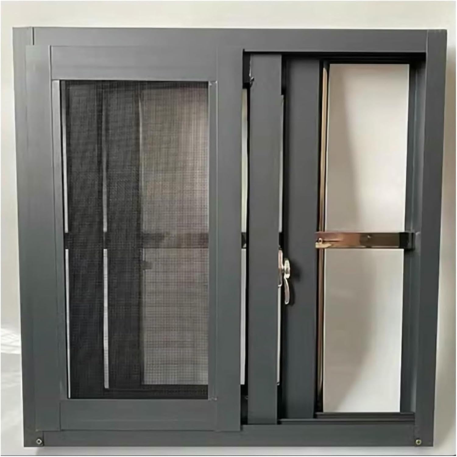 Horizontal Sliding Basement Window with Glass and Screen Large Barn Windows, Locking Household Small Window for Bathroom Garages Loft