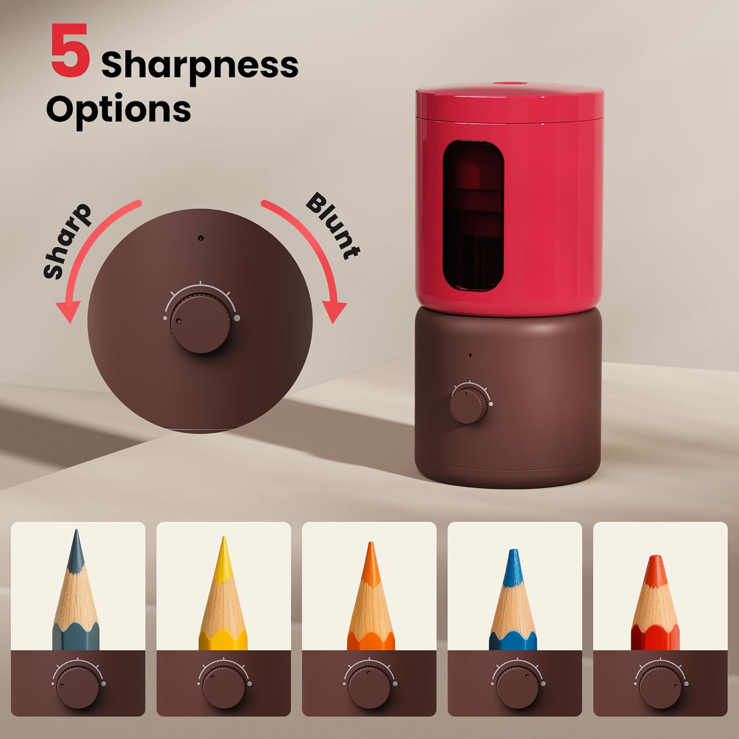 Electric Pencil Sharpener for Artists, Auto in& Out, Fully Automatic Sharpener for Kids, 6.9-11.2mm Colored/Jumbo Pencils, Rechargeable Hands - Free Pencil Sharpener for School Classroom