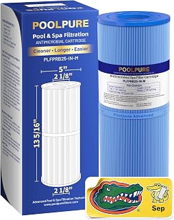 POOLPURE Antybakteryjny filtr spa zastępuje Pleatco PRB25-IN-M, Unicel C-4326RA, Guardian 413-106, Filbur FC-2375M, 3005845, 17-2327, 100586, 33521, 25392, 817-2500, 5X13 Filtr Spa, 1 opakowanie