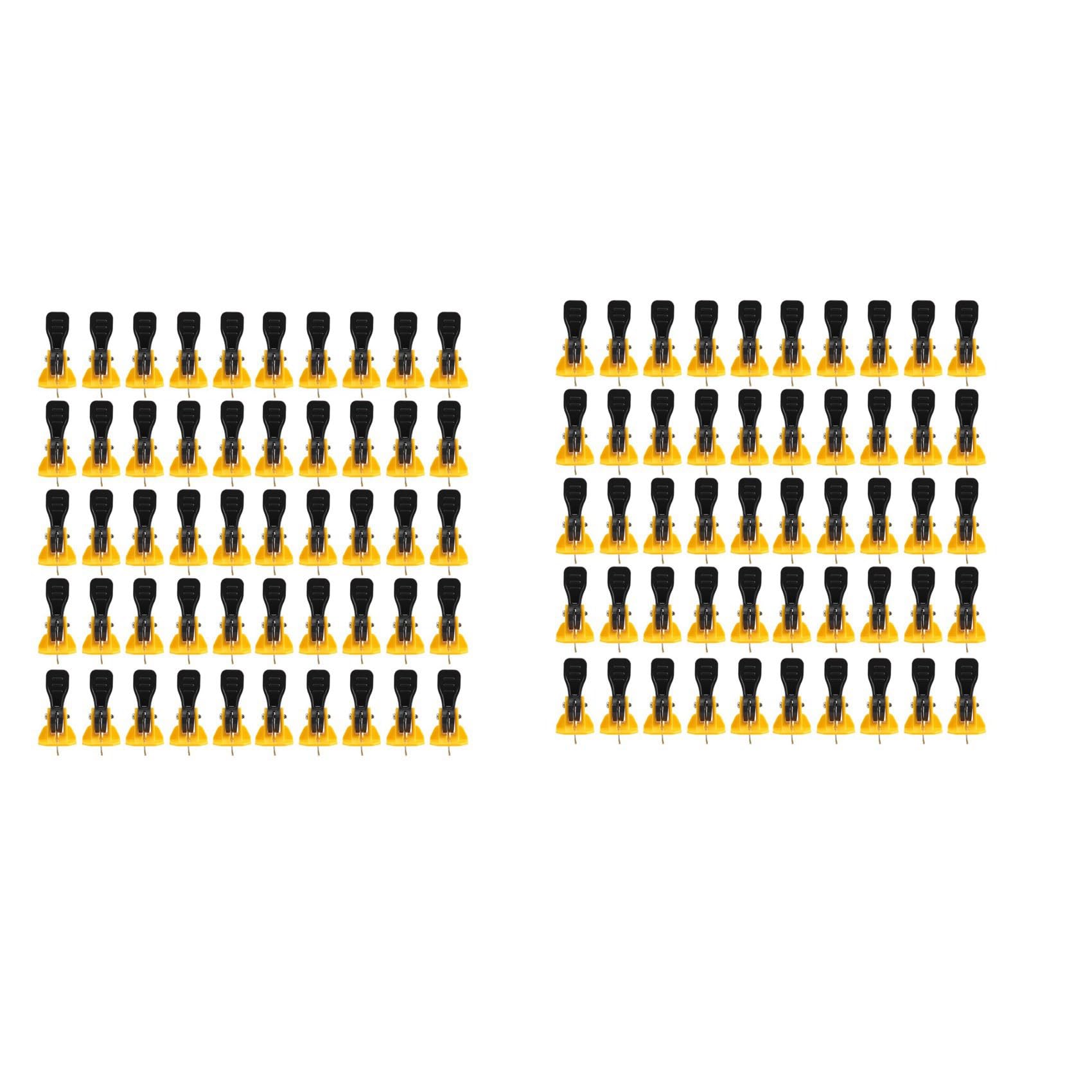 Jnchdghwa Black&Yellow 100Pcs Construction Tools Tile Leveler Adjuster Plastic Positioning Artifacts Leveler Locator Spacers For Flooring Wall