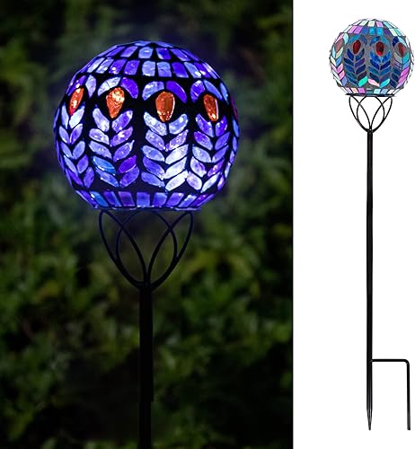 VCUTEKA Luces solares para decoración de jardín al aire libre, mosaico, luces solares de jardín, bola de vidrio impermeable, luz LED de estaca para disponible en Yaxa Colombia