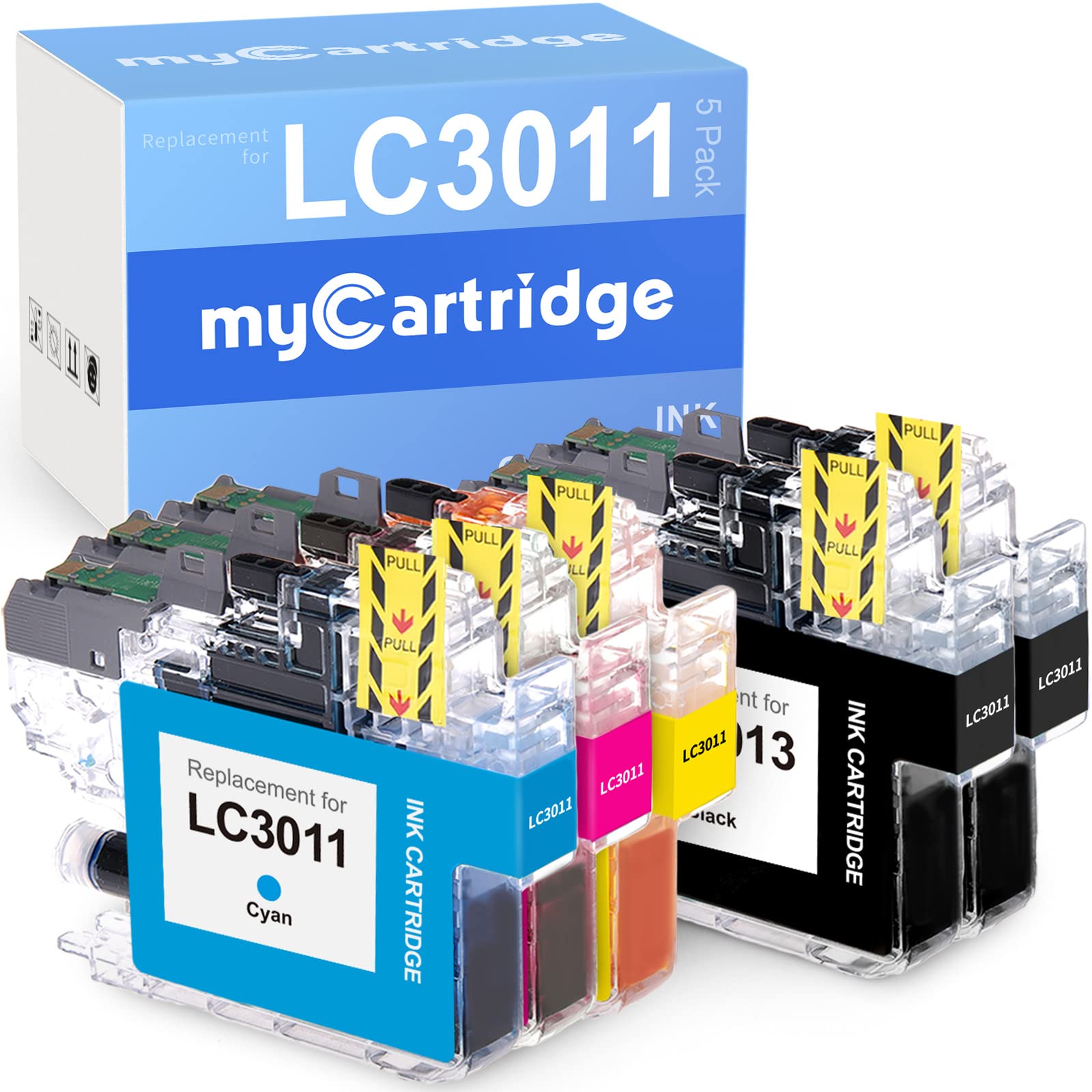 myCartridge Compatible Ink Cartridge Replacement for Brother LC3011 Lc-3011(2 Black 1 Cyan 1 Magenta 1 Yellow, 5-Pack) Fit Mfc-J491DW Mfc-J497DW Mfc-J690DW Mfc-J895DW Printer