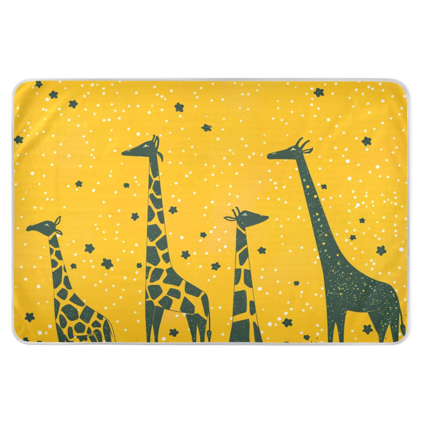 Giraffe Yellow Stars Toddler Waterproof Washable Bed Wetting Pad Changing Pee Mats for Baby Boys Girls , 52
