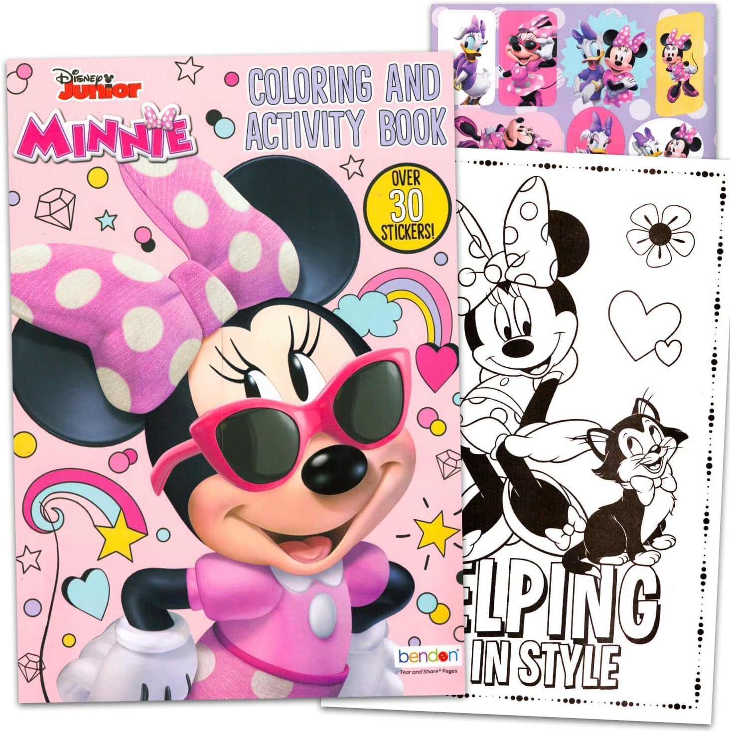 Disney Minnie Mouse Easter Gift Bag Coloring Set - Bundle with 4 Coloring Activity Books, Easter Egg Print Cellophane Bag, Twist Tie, Stickers | Minnie Easter Gift Basket Stuffers image 4
