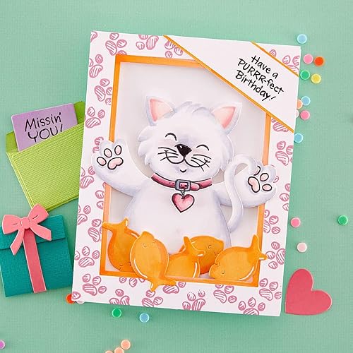 Miniatura 5 de Spellbinders STP-201 Stampendous Kitty Hugs Faces and Sentiments - Juego de sellos transparentes de The Stampendous Hugs Collection