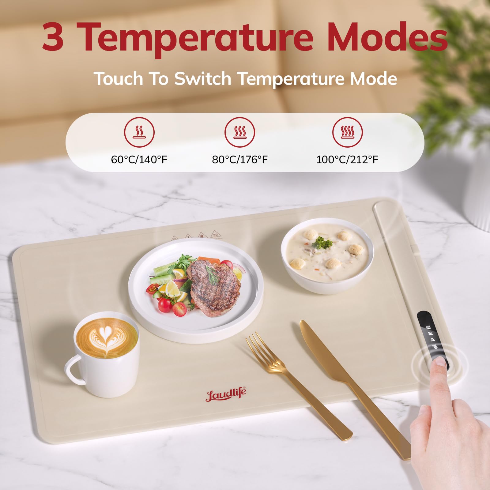 Morpilot 6-in-1 di Vassoio Riscaldante Elettrico, con Design Pieghevole e Funzione di Riscaldamento veloce, Tappetino Riscaldante a Temperatura Regolabile, Per Buffet, Festa o Uso Quotidiano Domestico