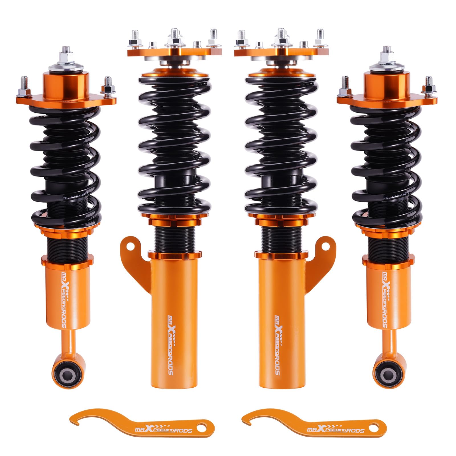 maXpeedingrods Coilovers for Mitsubishi Lancer CX/CY 2008-2016, for Mitsubishi Outlander Sport GA 2011-2020, Height Adjustable Coilovers Suspension Kit, Preset Damping Lowering Kit Gold