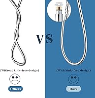 Vista 3 de BRIGHT SHOWERS Manguera de ducha para alcachofas de mano, cable de 79 pulgadas extra largo de acero inoxidable, manguera de ducha de mano Cromado