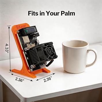 Solo Bitcoin Miner Machine for Home Use 1.2TH/s BM1370 ASIC, Ultra-Quiet 40dB Silent Fan, 17W Low Power Lottery Crypto Miner with Overload Protection, SHA-256 BTC Miner WiFi Plug and Play Open Source