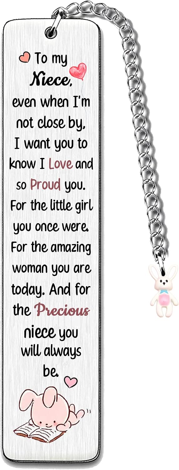 Niece Bookmarks Birthday Gift Christmas Encourage Bookmark Teens Graduation Distance Farewell Back to School Present Appreciate Reminder Go to University I Love Proud of You Keepsakes from Aunt Uncle