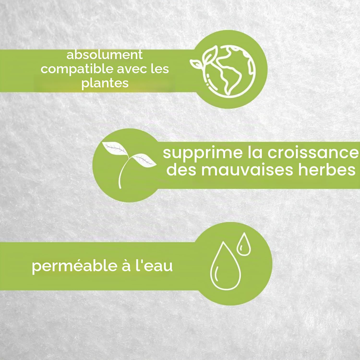 Florade® Toison de drainage de 200 g/m² - Toile de séparation - Perméable à l'eau, résistante aux UV, compatible avec les plantes, biodégradable - Maintien parfait pour la construction du sol