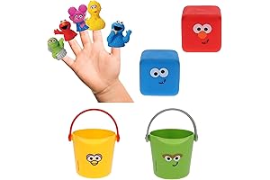 Sesame Street 10 Piece Bath Toy Counting Tub Time Fun