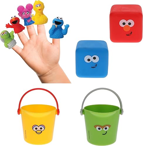 Sesame Street - Juego de 10 piezas de juguetes de baño para niños