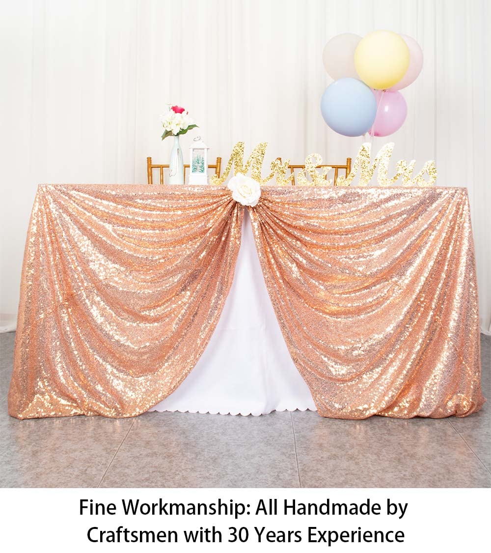 JYFLZQ Tovaglia rettangolare con paillettes, 228,6 x 335,3 cm, con