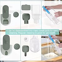 Vista 6 de Dispensador automático de alimentos y agua colgante, juego de alimentador de conejo por gravedad, cuenco de comida para gatos y conejitos