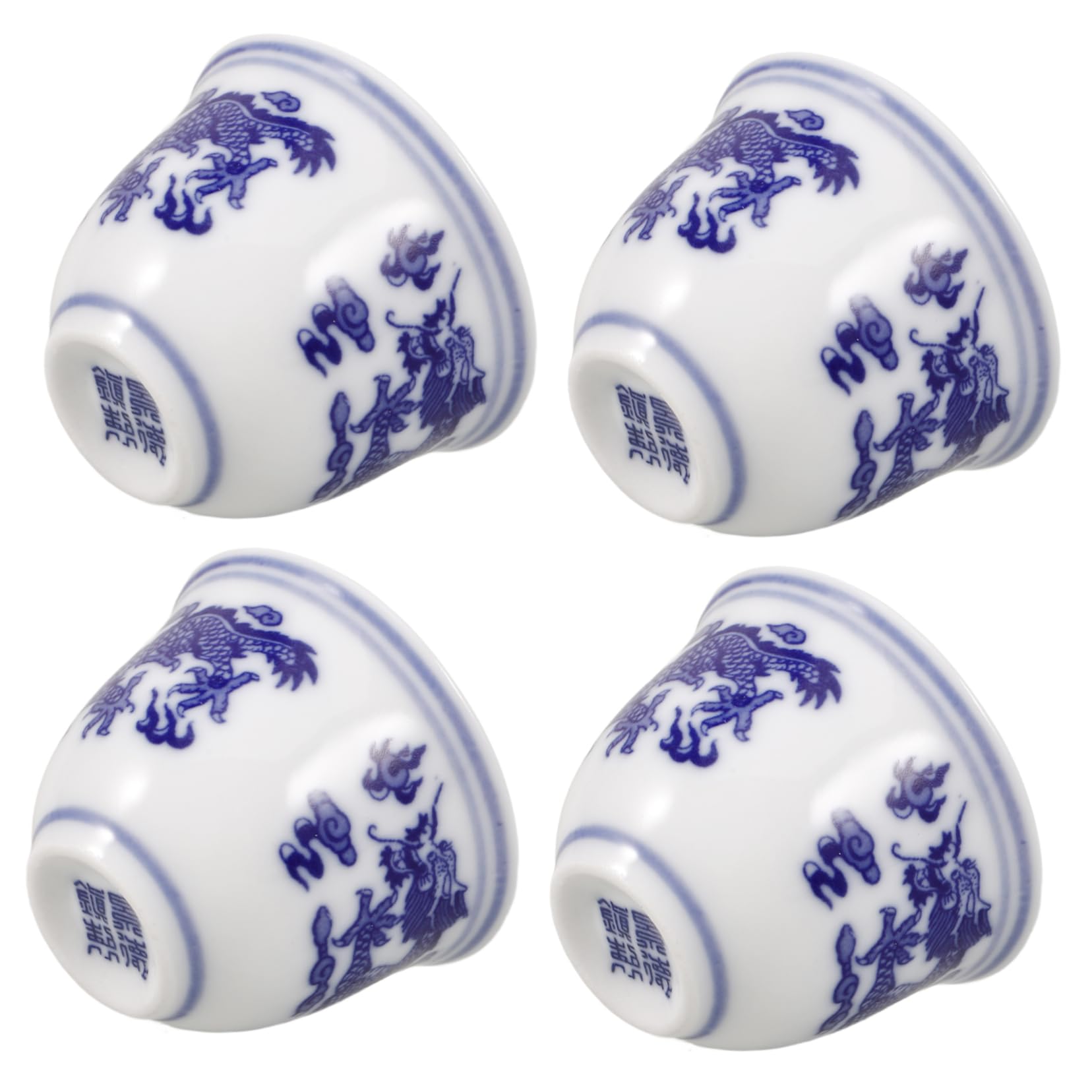 PRETYZOOM 20 Piezas Vaso De De Porcelana Azul y white. Tazón De Té De Kung Fu Taza Para Beber Taza De Té Chino Taza De Te Chino Copa De Vino Del Templo Taza De Tiro Cerámica