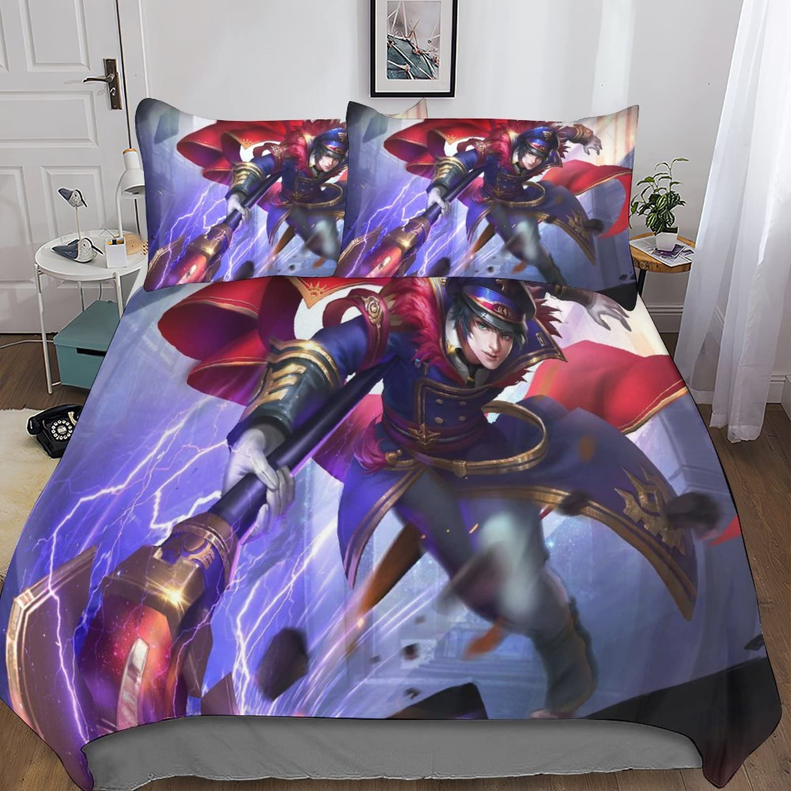 Housse de couette motif de jeu pour chambre d'ado et adulte King