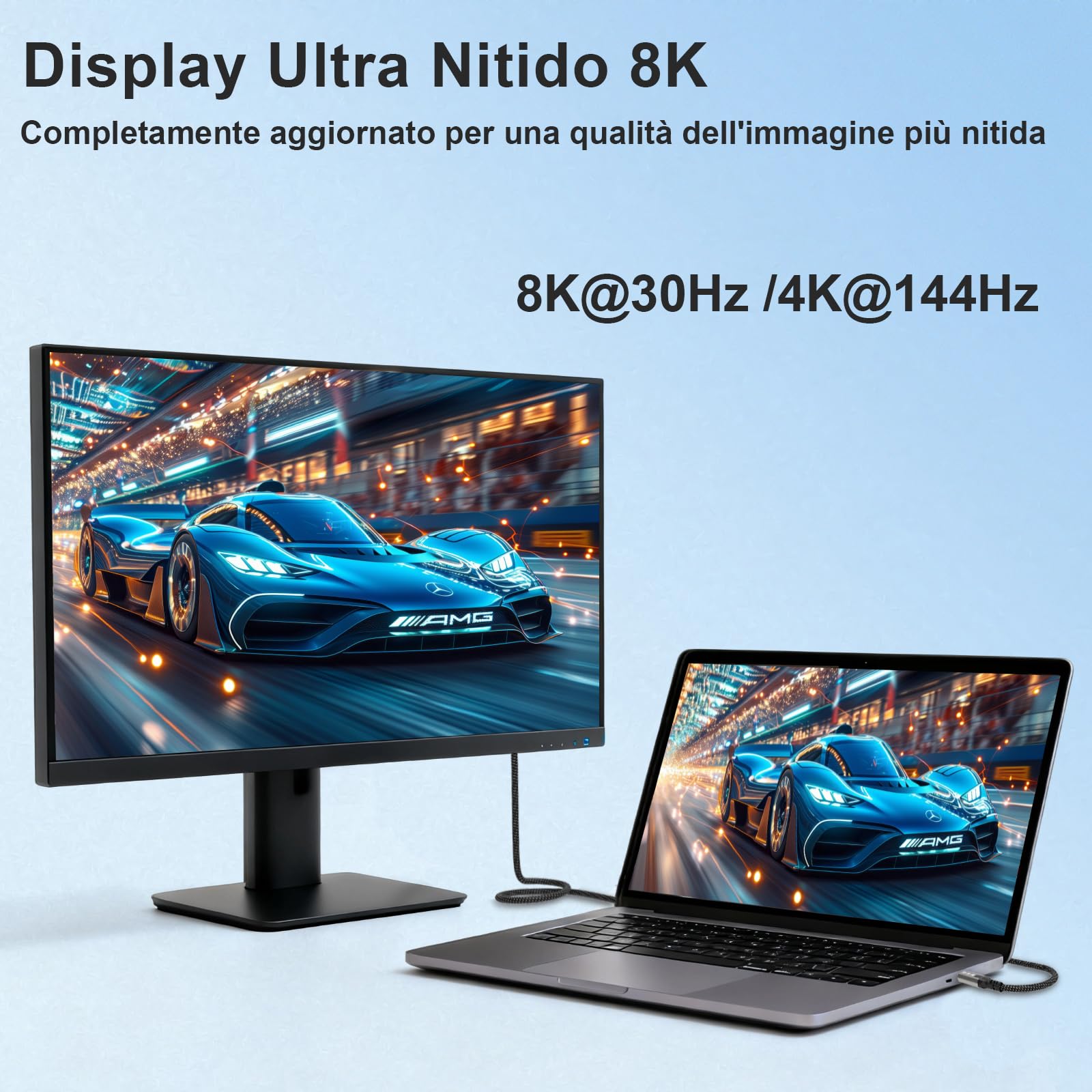 CABLAPTOP cavo usb c 2 metri,Cavo USB C 3.2 Gen2x2,20Gbps Cavo Dati USB Type C,Cavo USB C a USB C,PD3.1 240W 48V/5A, Cavo Video 8K@30Hz/4K@144Hz per MacBook Pro, iPad Pro, Dock, PSSD, Monitor