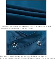 Vista 5 de Abrigo de chef unisex para cocina, uniforme de chef de doble botonadura para servicio de alimentos, catering, panaderos y culinarios