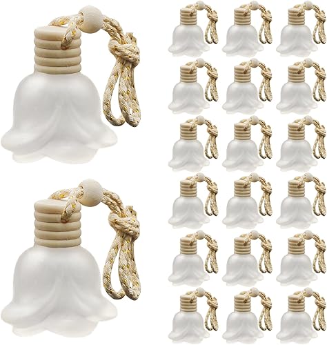 Miniatura 7 de 20 botellas difusoras de coche con forma de rosa esmerilada, botella difusora vacía colgante para automóvil, difusor de aceite esencial de perfume,