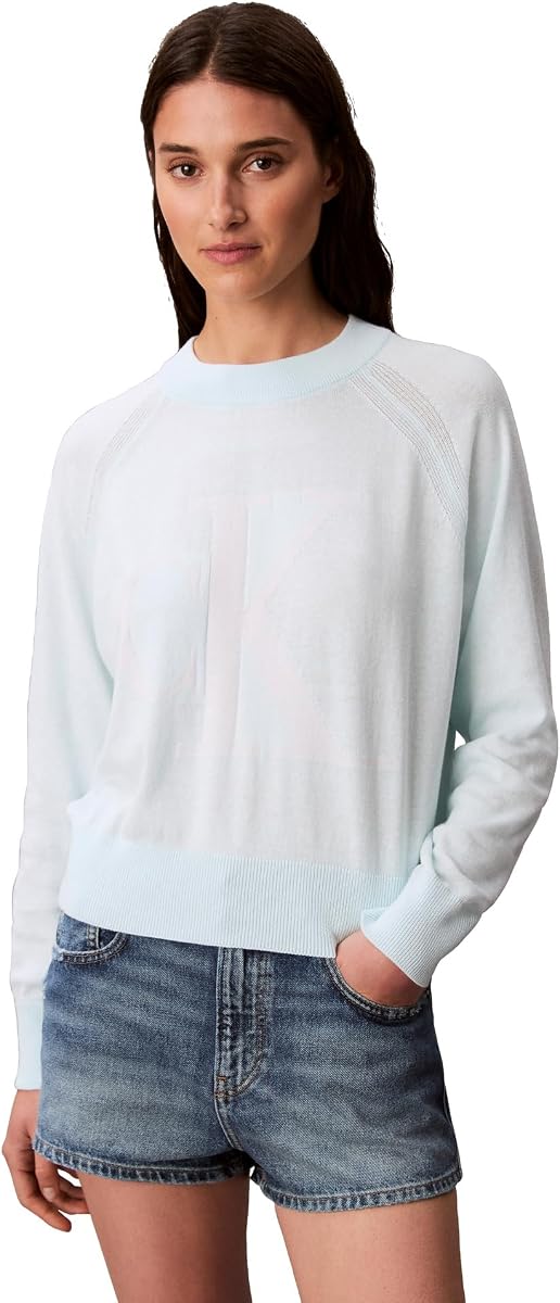 Calvin Klein Women's Monogram Logo Mockneck Sweater