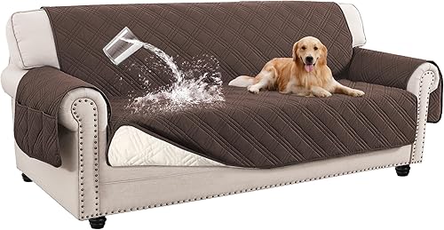 Miniatura 15 de Turquoize Funda de sofá impermeable para perros, funda de sofá lavable para sofá de 3 cojines, funda antideslizante para sofá de mascotas para Roble