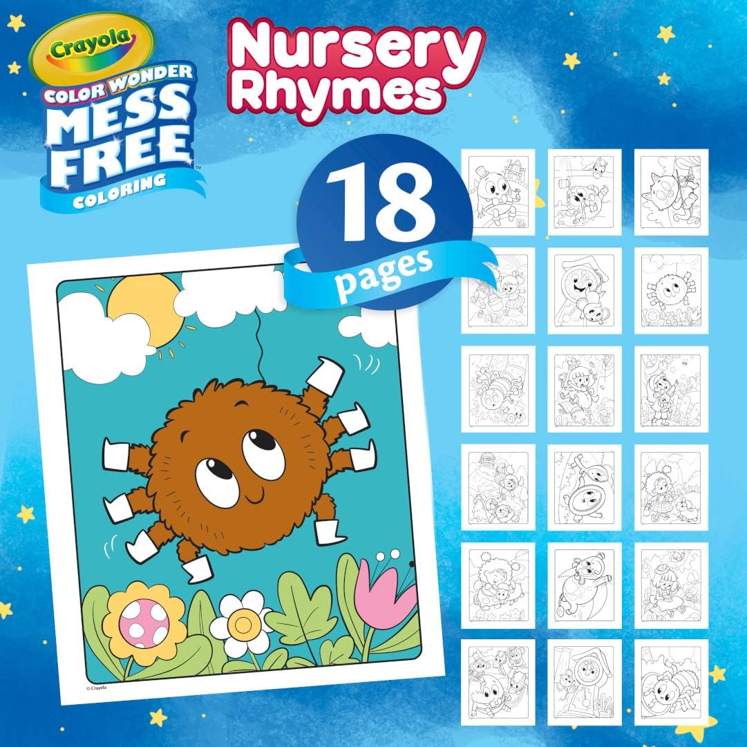 Crayola Nursery Rhymes, Mess Free Pages & Markers Color Wonder, Multicolor