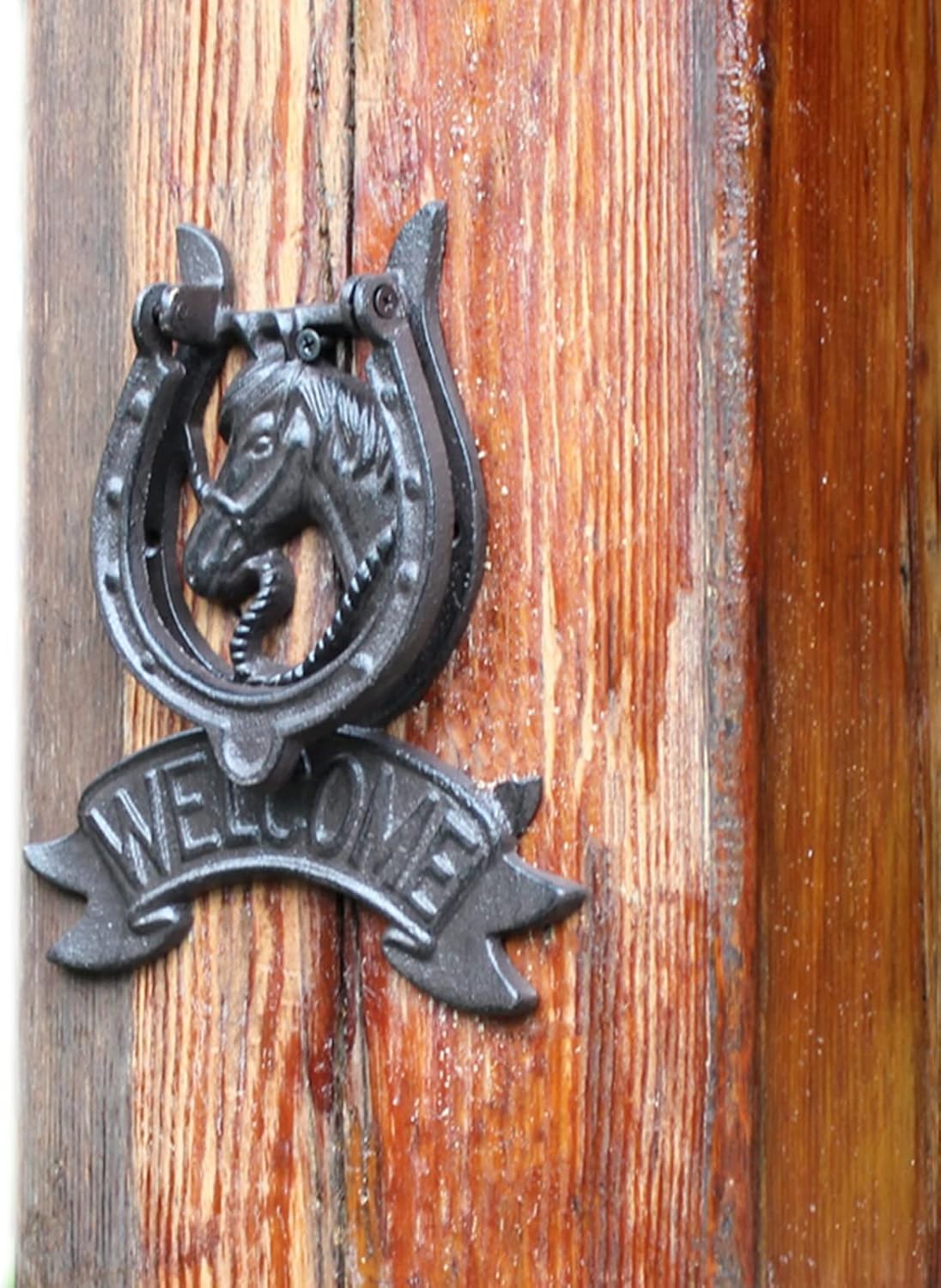 Classical Horses Doorknocker for Mountain Home Farmhouse Bar Area, Antique Cast Iron Wall Sculpture, Gate Handle Cabinets Knobs