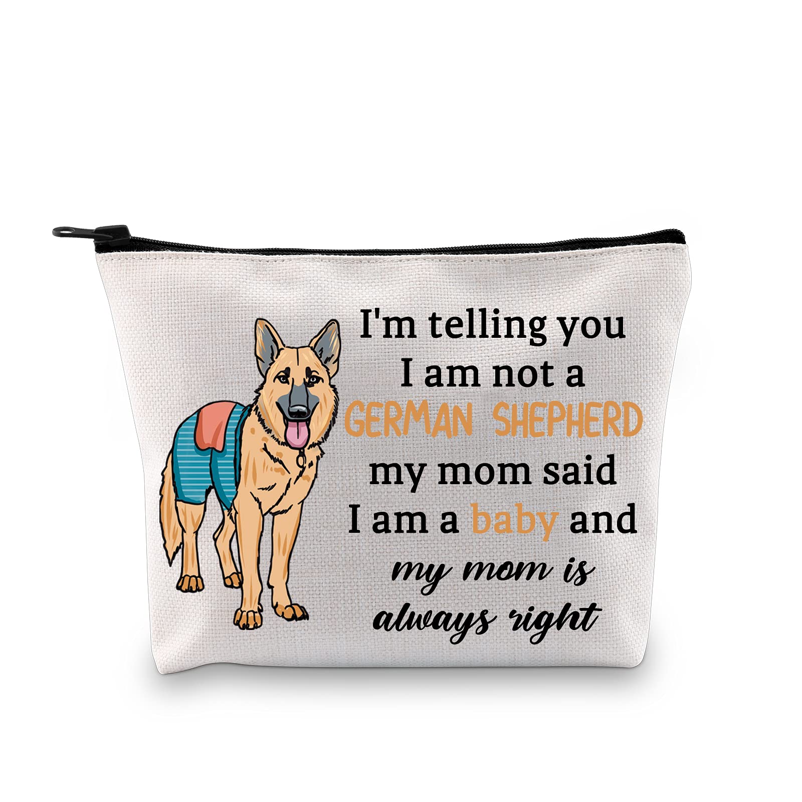 Pet Dog Gift Dog Lover Owner Cosmetic Bag Dog Themed Makeup Brush Zipper Pouch Dog Mom Gift Makeup Bag, German Shepherd bag,