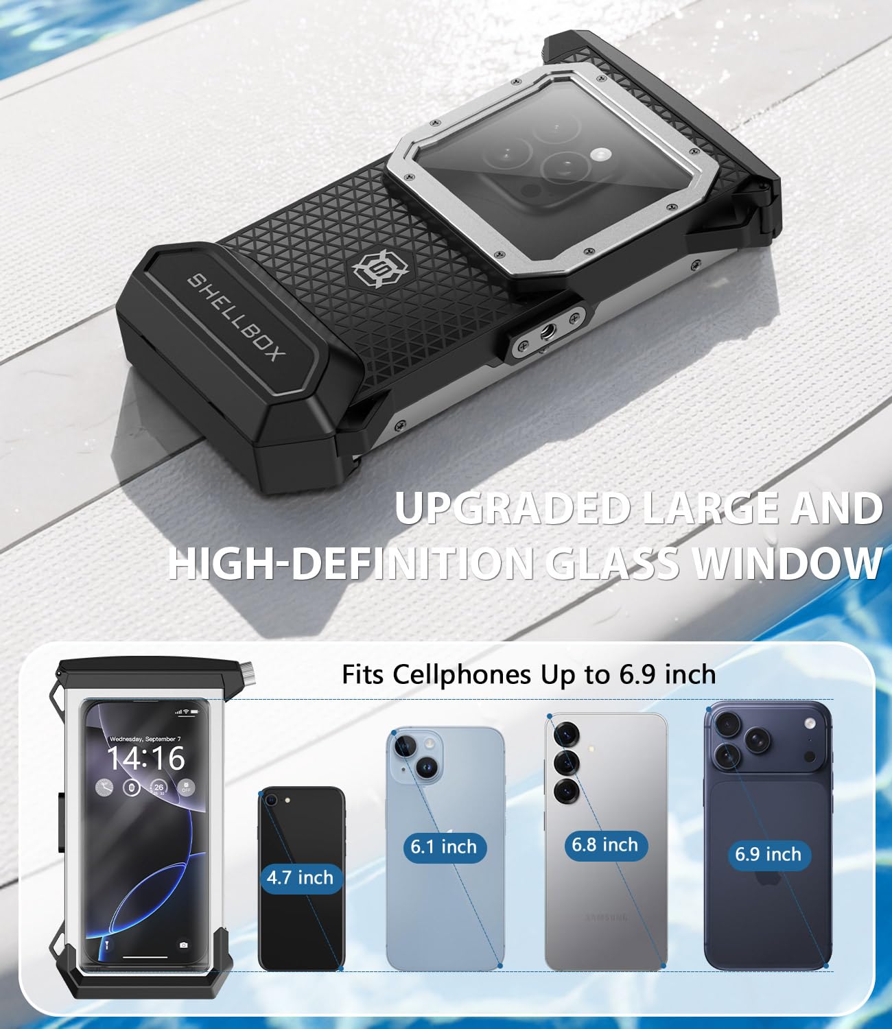 Funda impermeable IP68 para pantalla táctil subacuática – Funda profesional de buceo para iPhone, Samsung, Redmi, Xiaomi – Funda impermeable para teléfono móvil para buceo, esnórquel, foto y vídeo