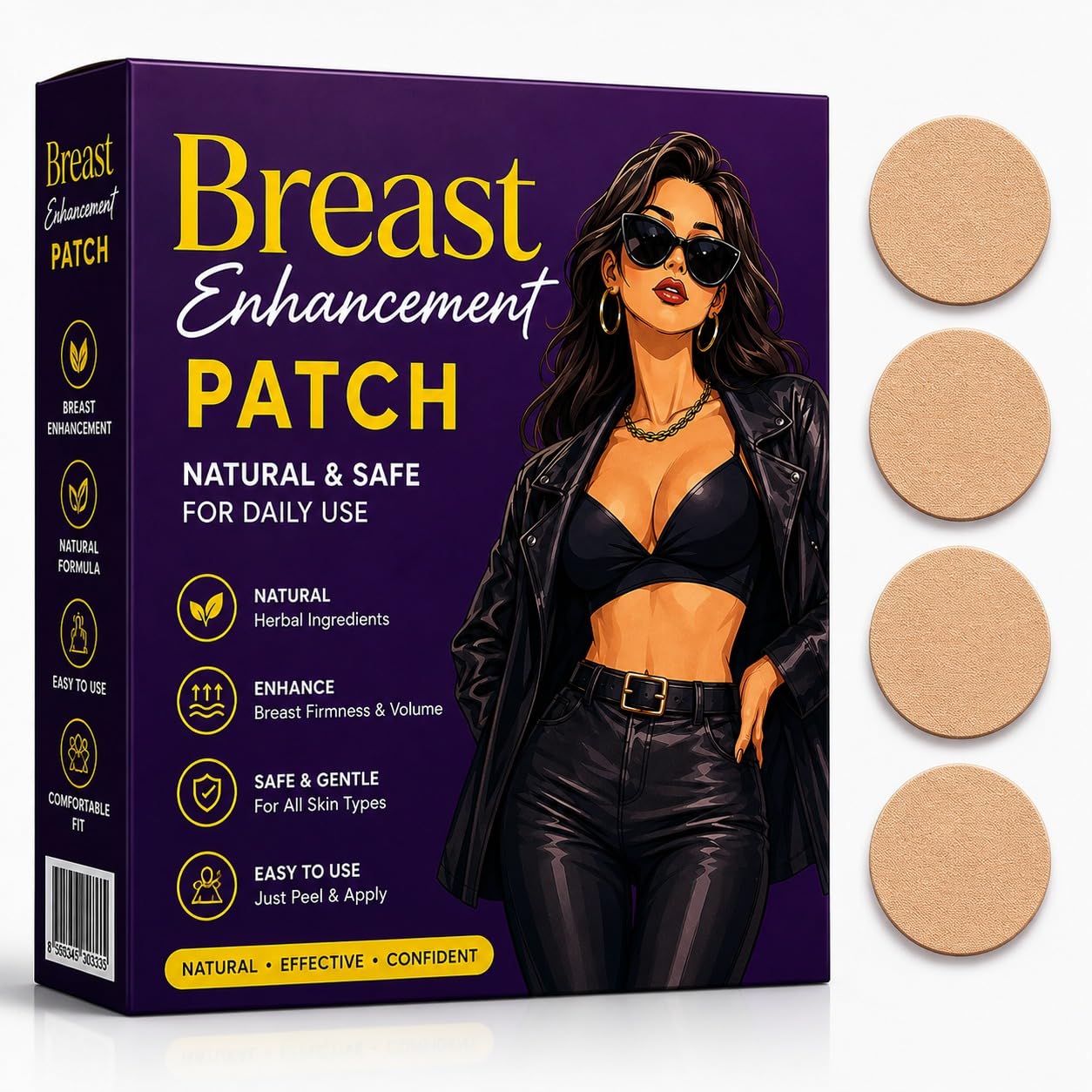 Breast Support Patch for Women | Self-Adhesive Skin-Friendly Chest Patch | Comfortable Wear Under Clothing | Discreet Daily Use | Easy Peel & Apply Beige-image-8