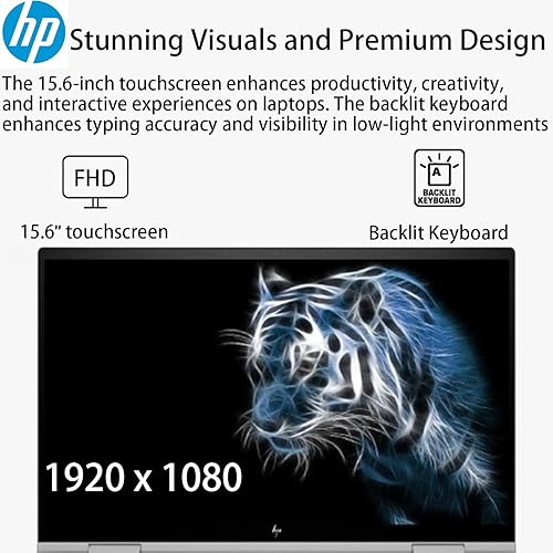 Miniatura 2 de HP Envy x360 - Laptop con pantalla táctil 2 en 1, portátil de negocios convertible FHD de 15.6 pulgadas, Intel i7-1255U, 16 GB de RAM, SSD de 512