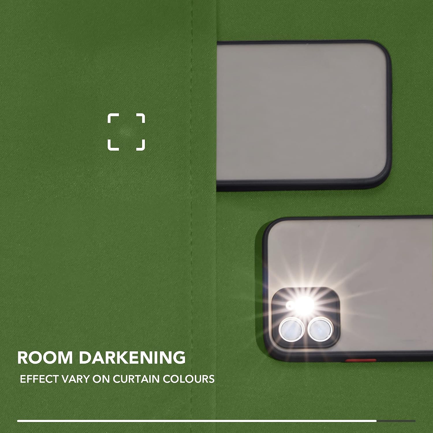 Deconovo Solid Thermal Insulated Blackout Curtains Tab Top Curtains for Bedroom 140x245cm Green 1 Pair, W 55" x L 96" (2 Panels) - Image 5