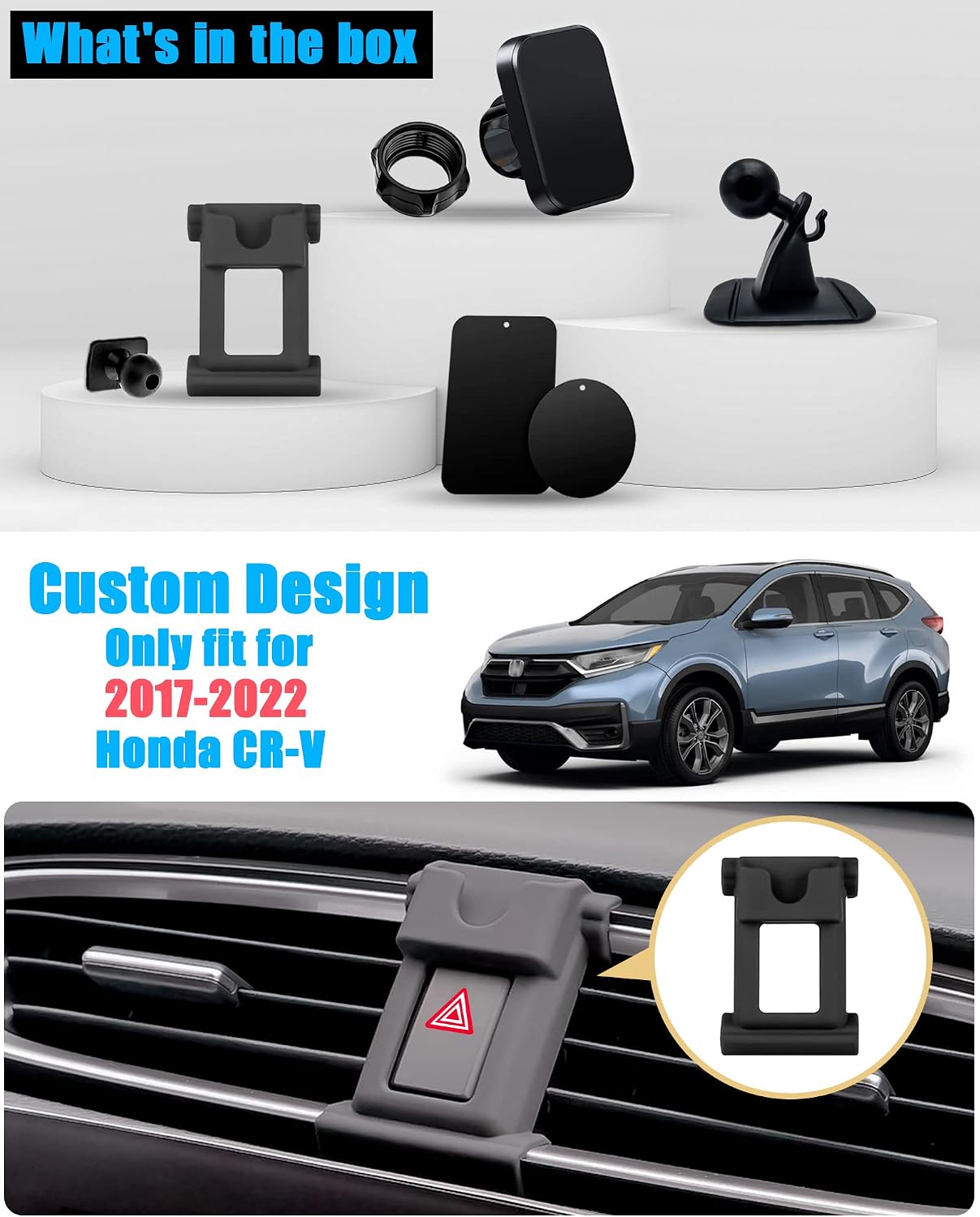 Car Phone Stand, Air Vent Mount for Honda CR-V 2017-2022 image 3